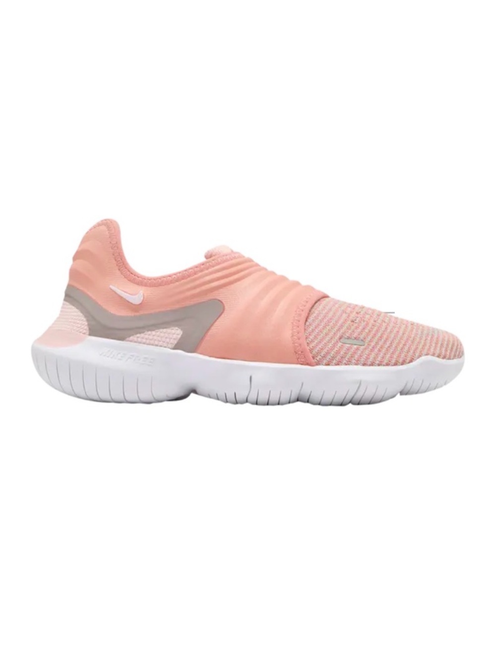 Nike Flyknit 3.0 Laceless Knit Trainer in Peach and White